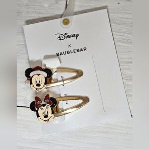 Baublebar Disney Hair Clips Mickey and Minnie Christmas New With Tags